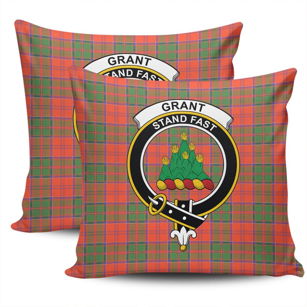 Scottish Grant Ancient Tartan Crest Pillow Cover - Tartan Cushion Cover