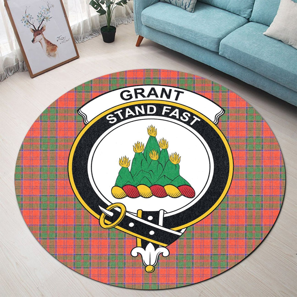 Grant Ancient Tartan Crest Round Rug