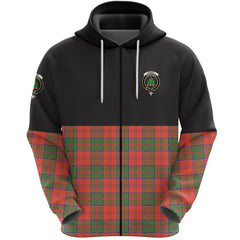 Grant Ancient Clan Half Of Tartan Zipper Hoodie