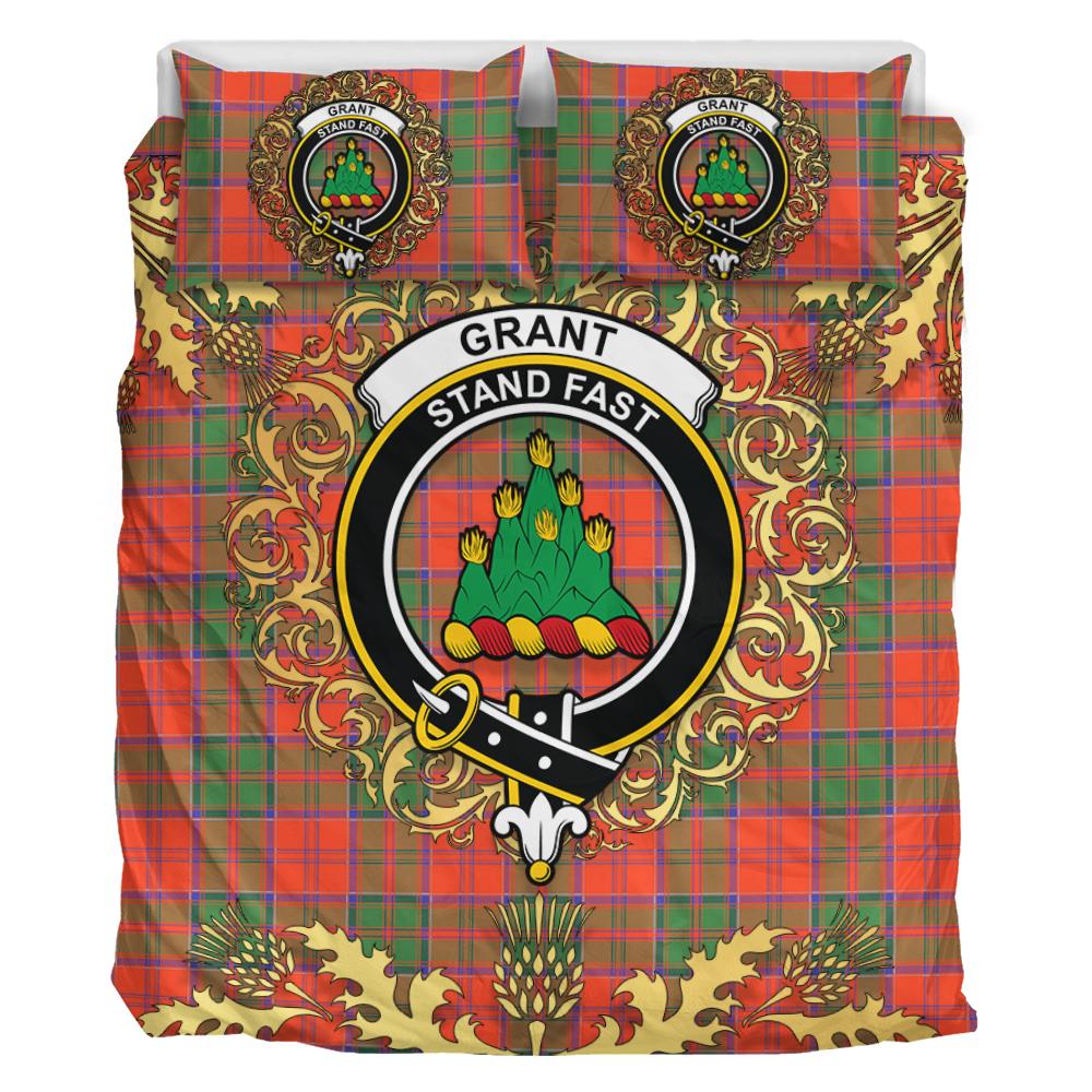 Grant Ancient Tartan Crest Bedding Set - Golden Thistle Style