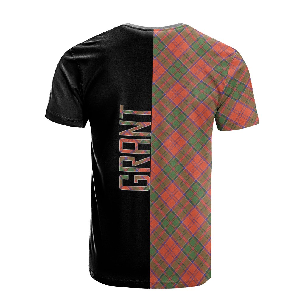 Grant Ancient Tartan T-Shirt Half of Me - Cross Style