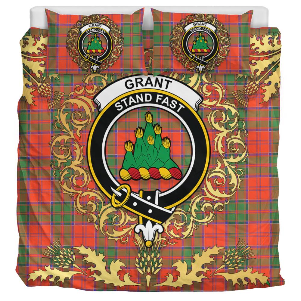 Grant Ancient Tartan Crest Bedding Set - Golden Thistle Style