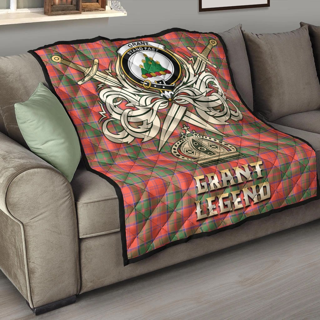 Grant Ancient Tartan Crest Legend Gold Royal Premium Quilt