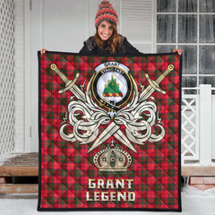 Grant Modern Tartan Crest Legend Gold Royal Premium Quilt