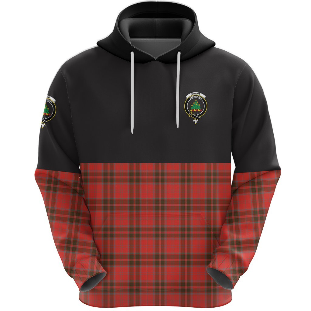 Grant Weathered Clan Half Of Tartan Hoodie