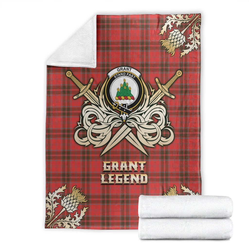 Grant Weathered Tartan Gold Courage Symbol Blanket