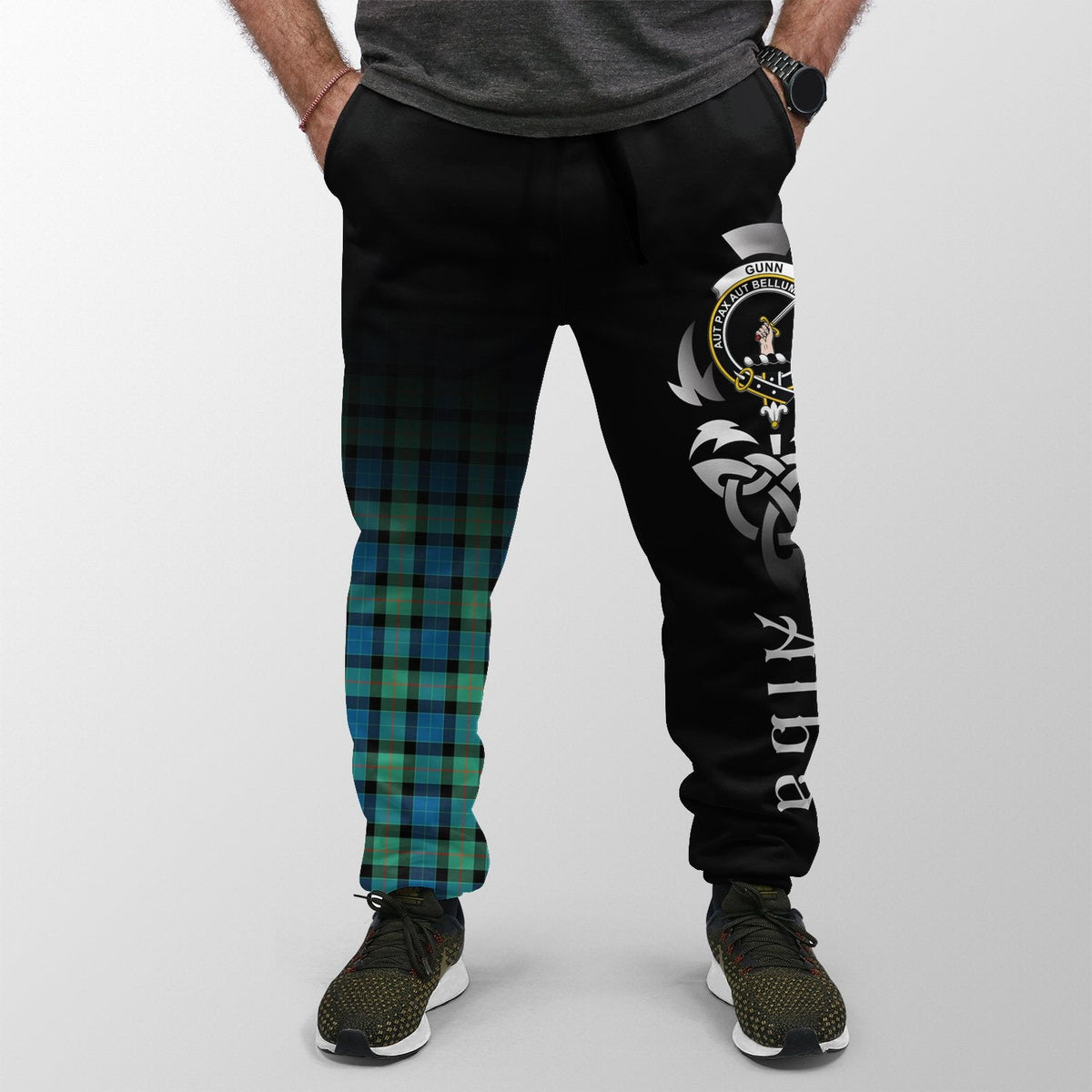 Gunn Ancient Tartan Crest Jogger Sweatpants - Alba Celtic Style