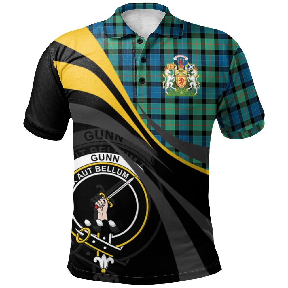 Gunn Ancient Tartan Polo Shirt - Royal Coat Of Arms Style