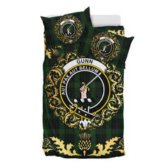 Gunn Logan Tartan Crest Bedding Set - Golden Thistle Style
