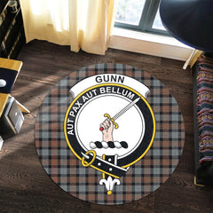 Gunn Weathered Tartan Crest Round Rug