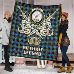 Guthrie Ancient Tartan Crest Legend Gold Royal Premium Quilt