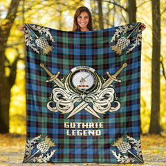 Guthrie Ancient Tartan Gold Courage Symbol Blanket