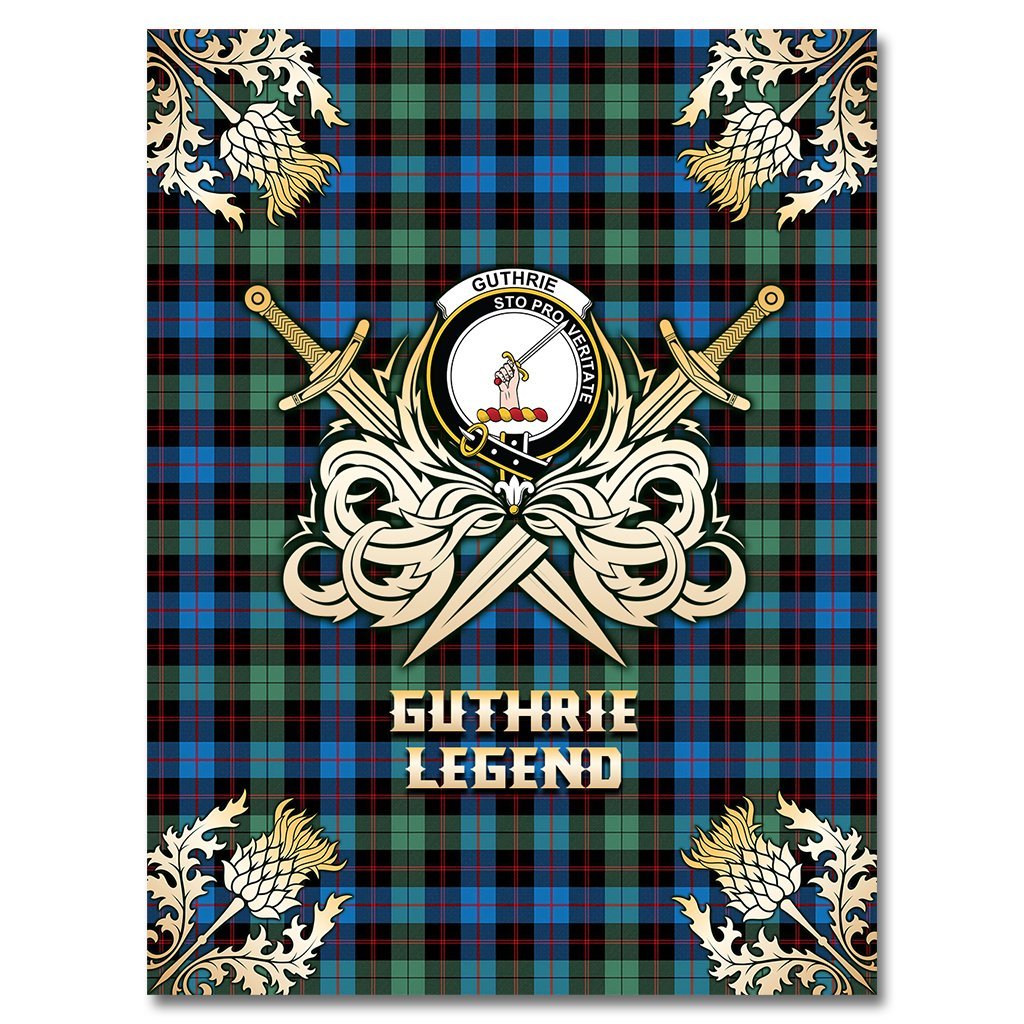 Guthrie Ancient Tartan Gold Courage Symbol Blanket