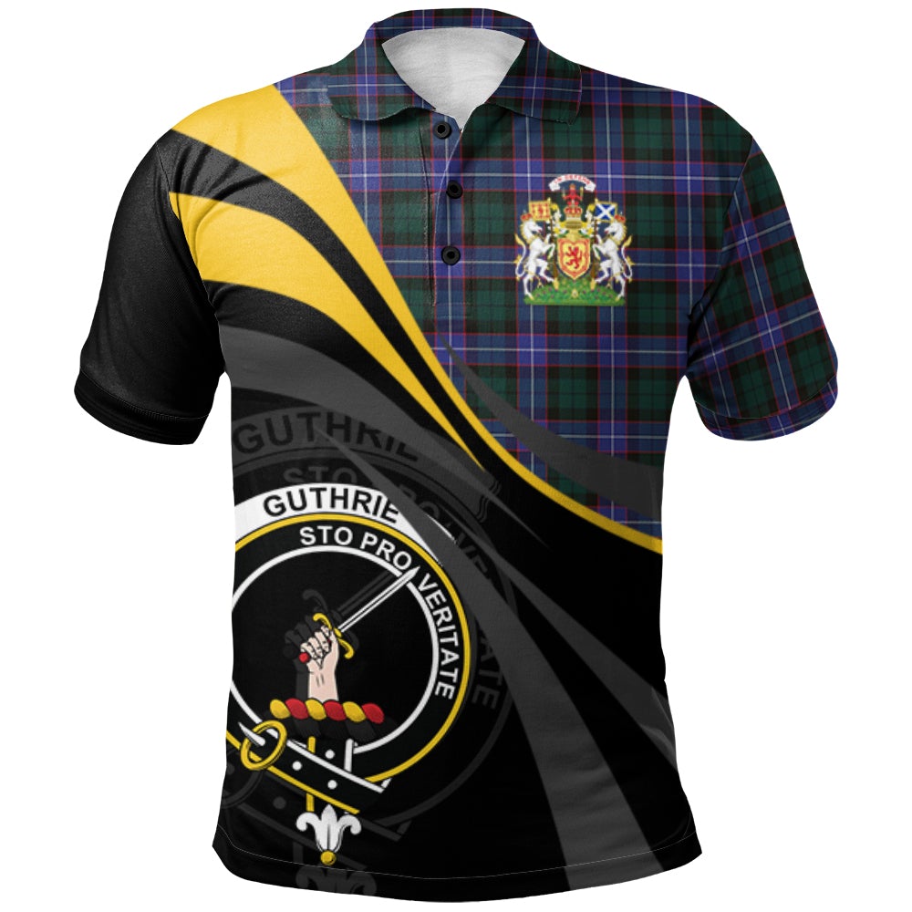 Guthrie Modern Tartan Polo Shirt - Royal Coat Of Arms Style