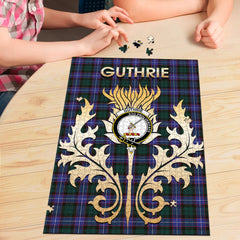 Guthrie Modern Tartan Crest Thistle Jigsaw Puzzles