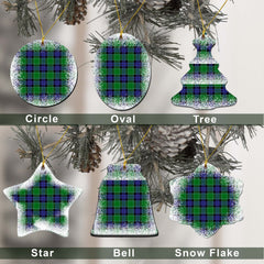 Haldane Tartan Christmas Ceramic Ornament - Snow Style