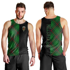 Halkerston Tartan Crest Men's Tank Top - Cross Style