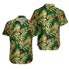 Halkett Tartan Vintage Leaves Hawaiian Shirt