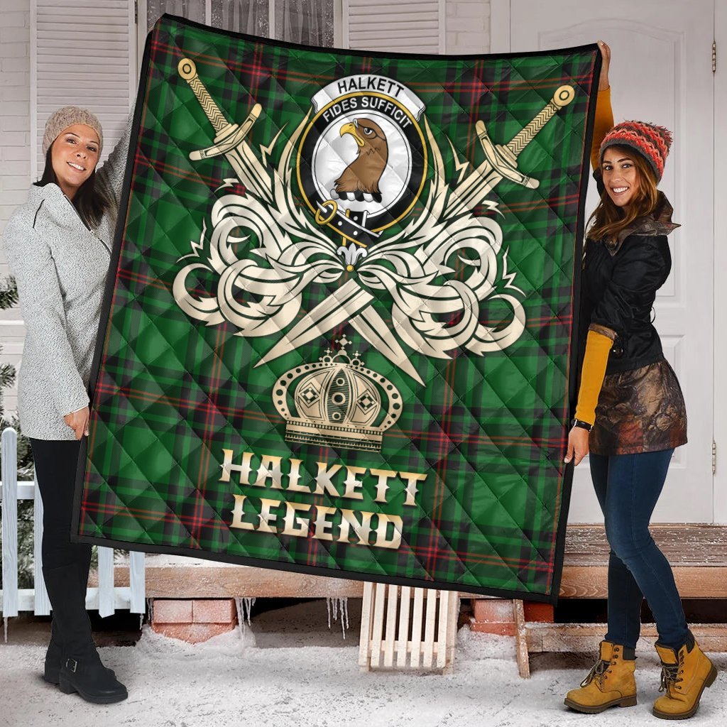 Halkett Tartan Crest Legend Gold Royal Premium Quilt