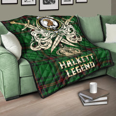 Halkett Tartan Crest Legend Gold Royal Premium Quilt