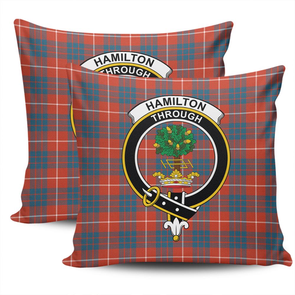 Scottish Hamilton Ancient Tartan Crest Pillow Cover - Tartan Cushion Cover