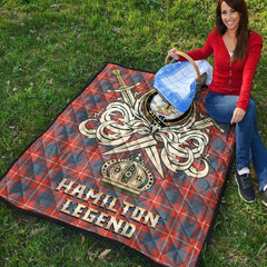 Hamilton Ancient Tartan Crest Legend Gold Royal Premium Quilt