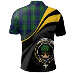 Hamilton Green Hunting Tartan Polo Shirt - Royal Coat Of Arms Style
