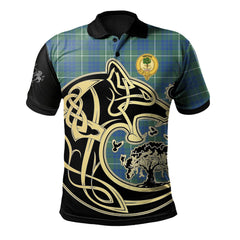 Hamilton Hunting Ancient Tartan Polo Shirt Viking Wolf