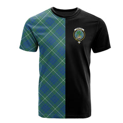 Hamilton Hunting Ancient Tartan T-Shirt Half of Me - Cross Style