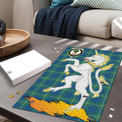 Hamilton Hunting Ancient Tartan Crest Unicorn Scotland Jigsaw Puzzles