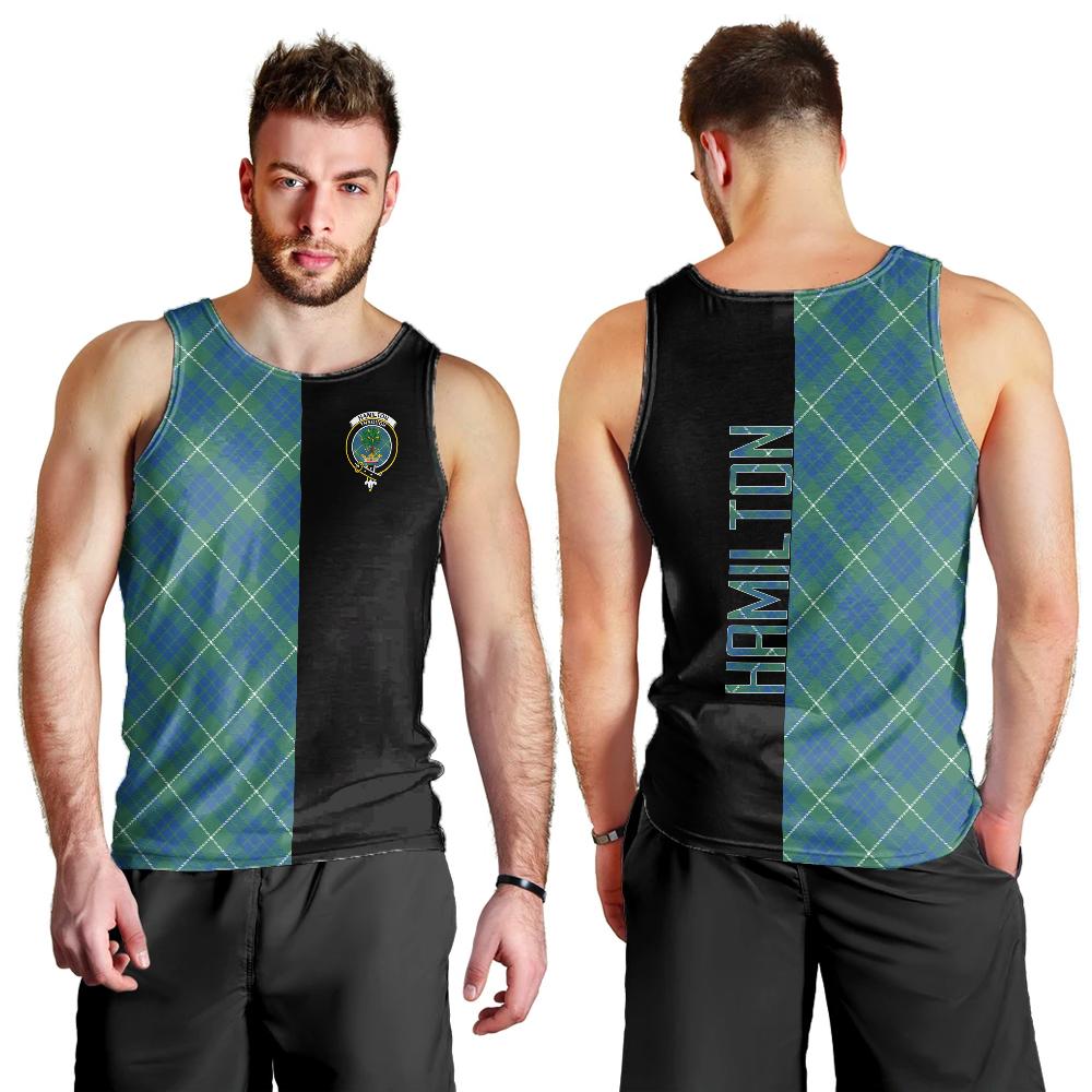 Hamilton Hunting Ancient Tartan Crest Men's Tank Top - Cross Style