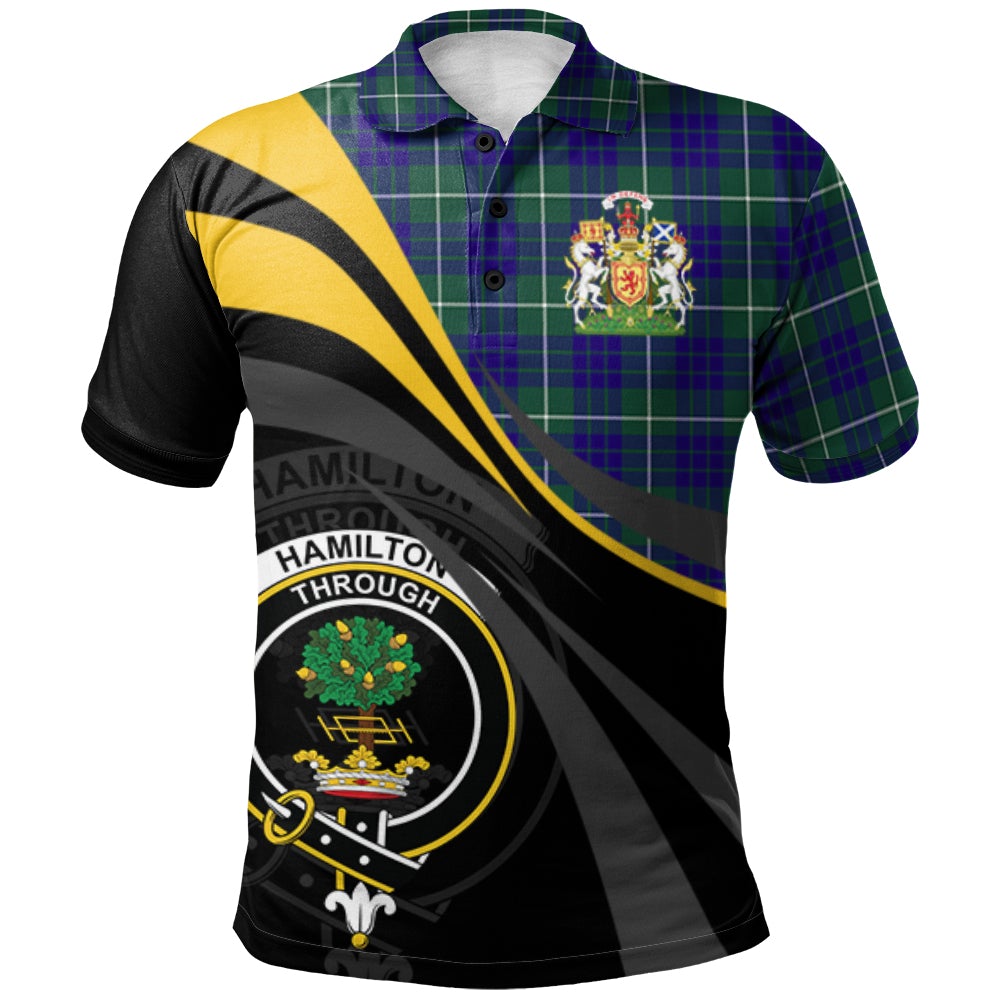 Hamilton Hunting Modern Tartan Polo Shirt - Royal Coat Of Arms Style