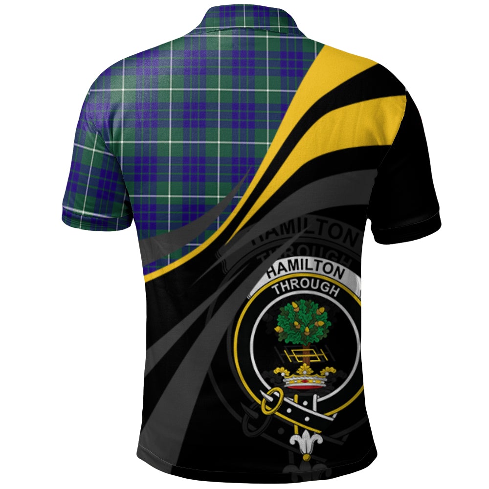 Hamilton Hunting Modern Tartan Polo Shirt - Royal Coat Of Arms Style