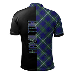 Hamilton Hunting Modern Tartan Polo Shirt Half of Me - Cross Style