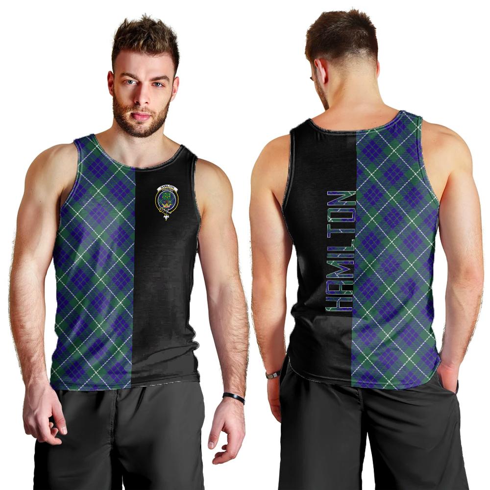 Hamilton Hunting Modern Tartan Crest Men's Tank Top - Cross Style