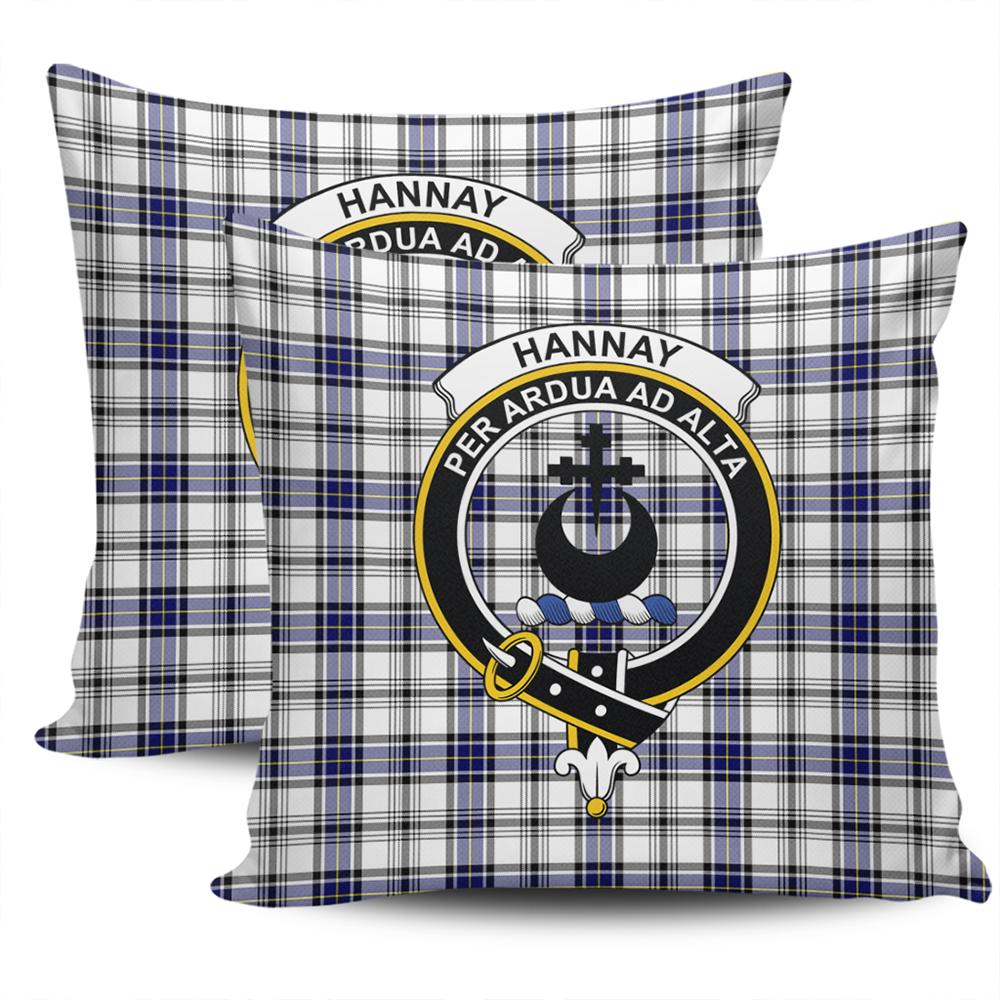 Scottish Hannay Modern Tartan Crest Pillow Cover - Tartan Cushion Cover