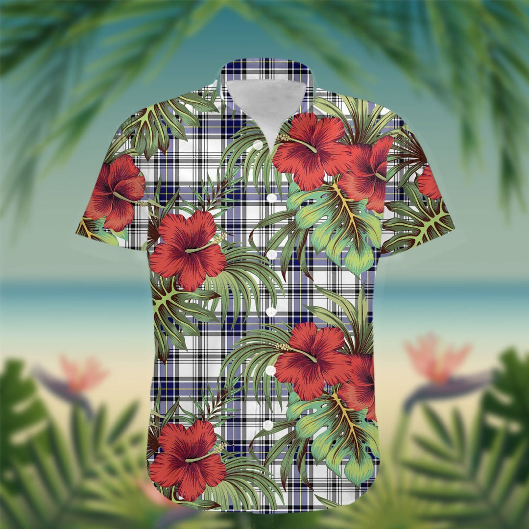 Hannay Tartan Hawaiian Shirt Hibiscus, Coconut, Parrot, Pineapple - Tropical Garden Shirt
