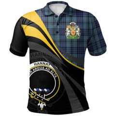 Hannay Blue Tartan Polo Shirt - Royal Coat Of Arms Style