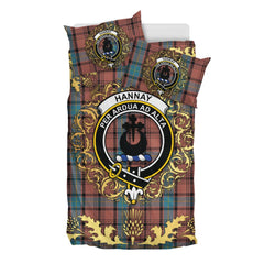 Hannay Dress Tartan Crest Bedding Set - Golden Thistle Style
