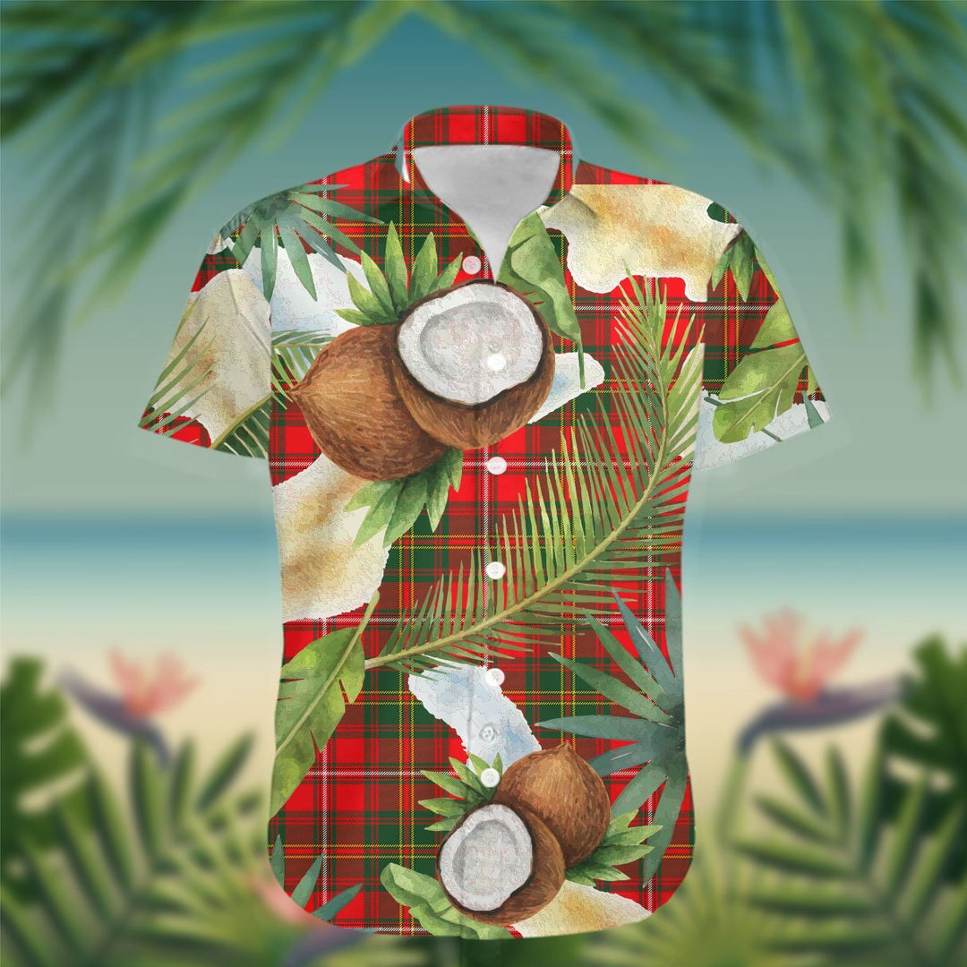 Hay Tartan Hawaiian Shirt Hibiscus, Coconut, Parrot, Pineapple - Tropical Garden Shirt