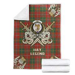 Hay Ancient Tartan Gold Courage Symbol Blanket