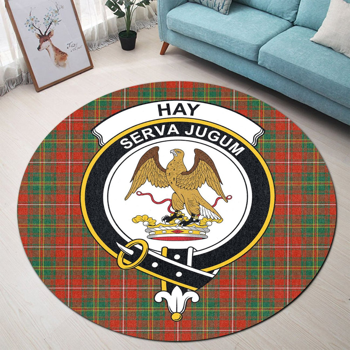 Hay Ancient Tartan Crest Round Rug