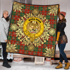 Hay Ancient Tartan Crest Premium Quilt - Gold Thistle Style