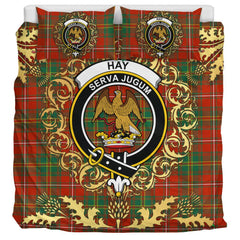 Hay Ancient Tartan Crest Bedding Set - Golden Thistle Style