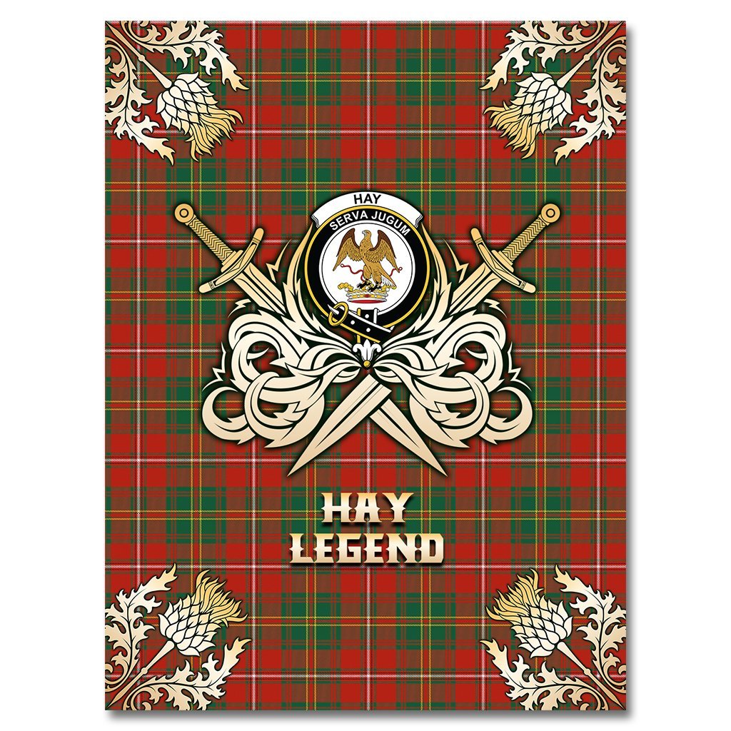 Hay Ancient Tartan Gold Courage Symbol Blanket