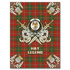 Hay Ancient Tartan Gold Courage Symbol Blanket