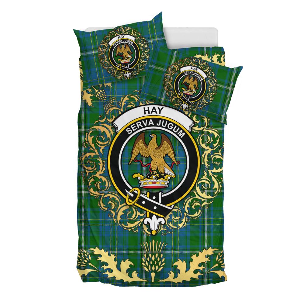 Hay Hunting Tartan Crest Bedding Set - Golden Thistle Style