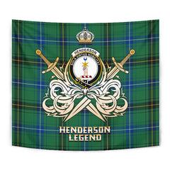 Henderson Ancient Tartan Crest Tapestry - Legend Gold Style