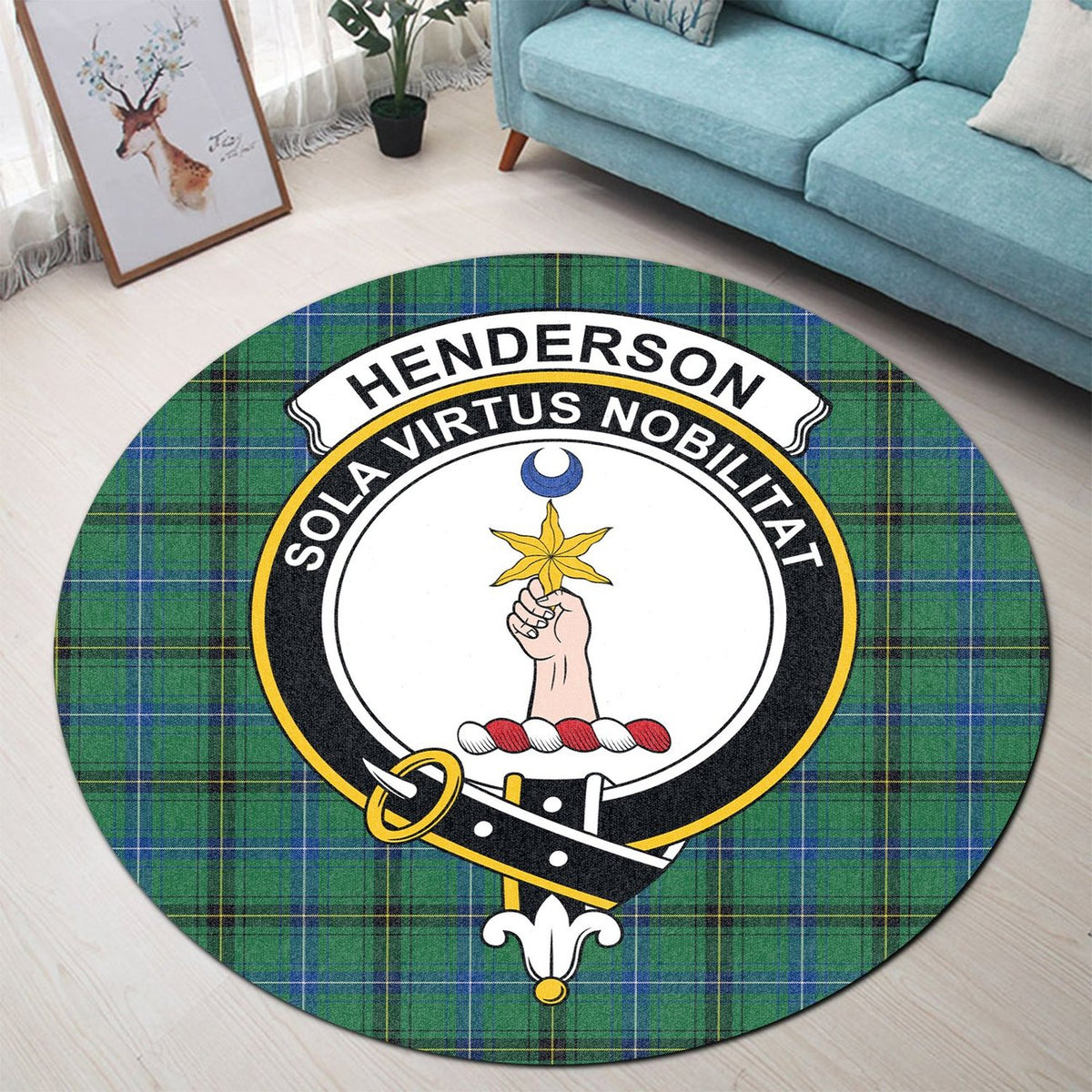 Henderson Ancient Tartan Crest Round Rug