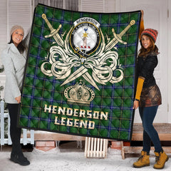 Henderson Modern Tartan Crest Legend Gold Royal Premium Quilt